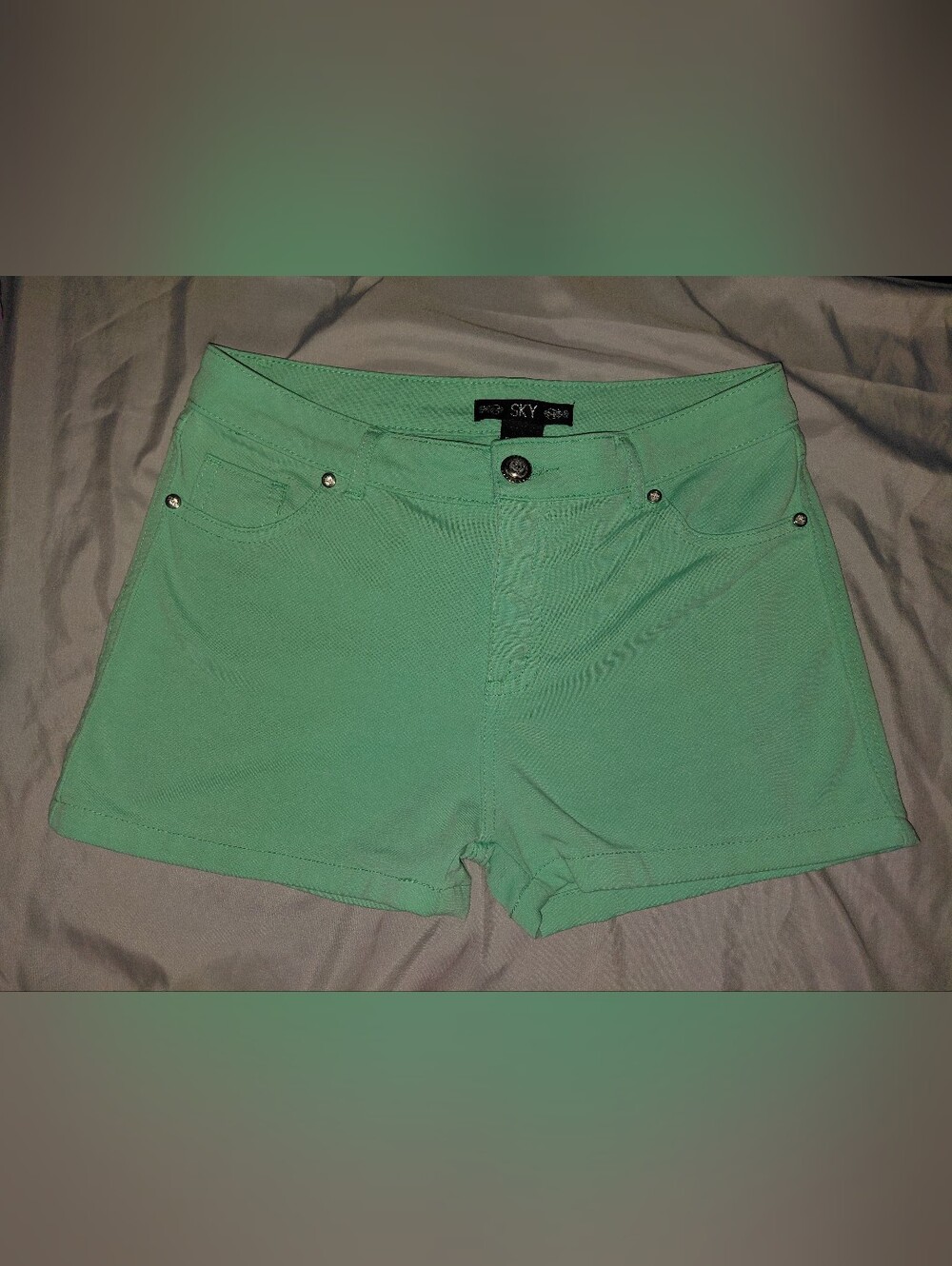 Sky Mint Green Women's Denim Shorts